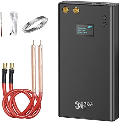 soudeuse par point, Ovshnrr 7500 mAh Mini Batterie Soudaire Spot, Affichage LCD 1,5 '' Amélioré 70 engrenages réglables avec feuille de nickel 5m