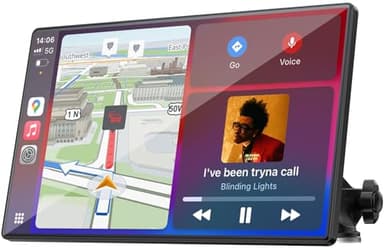 LAMTTO Écran Voiture Carplay sans Fil Android Auto & A-pple Carplay, 9 Pouces Portable Autoradio Car Play Voiture sans Fil avec Écran Tactile/Navigation/Bluetooth/Mirror Link/Assistant Vocal/AUX/FM