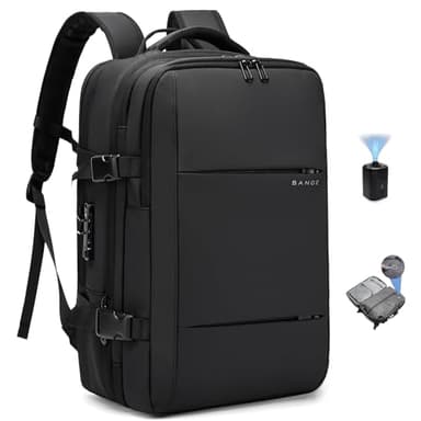 BANGE Sac à dos sous vide avec pompe, système de compression sous vide avec serrure antivol, sac à dos extensible de grande capacité pour voyager..