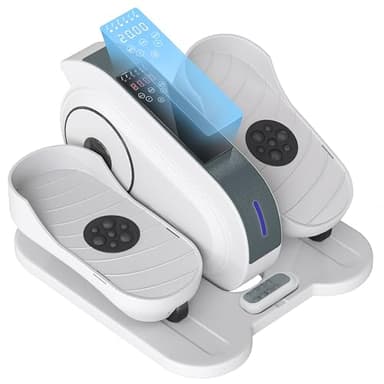 SPORTNOW Pedalier d'appartement, plliptique de Bureau, Mini vélo elliptique électrique avec écran LCD, télécommande et 10 Vitesses réglables, Silencieux et Portable pour Les Seniors, Blanc