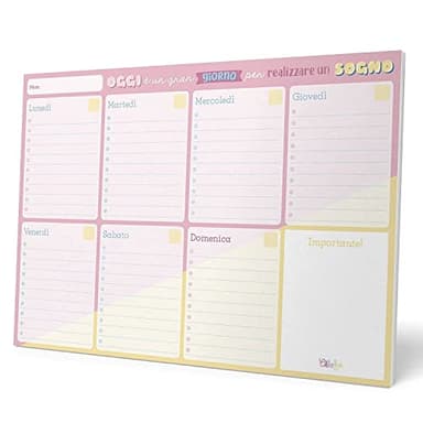 Grupo Erik - Bloc Notes A4 Carouge Blue&Pink, Semainier | Sous-Main Bureau, Planner Hebdomadaire | Papeterie de Bureau, To Do List, Blocs Mémo, Fournitures Scolaires, Version Italienne