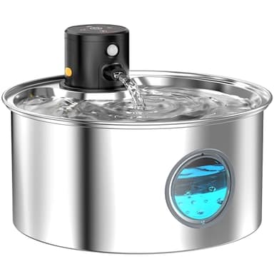 Fontaine a Eau Chat sans Fil: Fontaine à Eau pour Chat INOX - Distributeur Eau Chaton Detecteur Mouvement - 3,2L Automatique Gamelle Chien a Pile - Silencieuse Abreuvoir Animaux Batterie Rechargeable