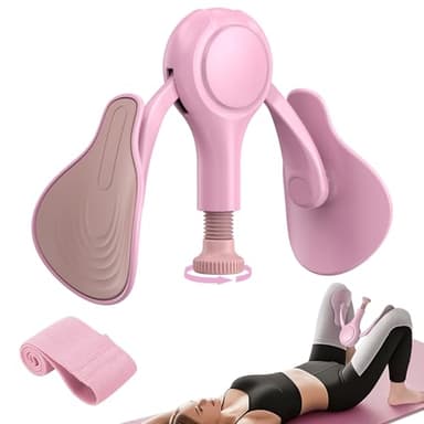 Appareil pour Muscler Le Périnée et Fessiers, Kegel Appareil de Musculation Réglable 31.8kg pour Femme et Homme, Équipement de Renforcement à Domicile pour Post-Partum, avec Bande (Rose)