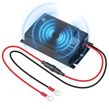 Paicreate Anti Rongeur Voiture Ultrason Anti Fouine Voiture Anti-Martre 12V DC pour Moteur Repulsif Rongeur pour Connexion Directe Batterie, Ultrason Fouine avec Câble Extension 50cm