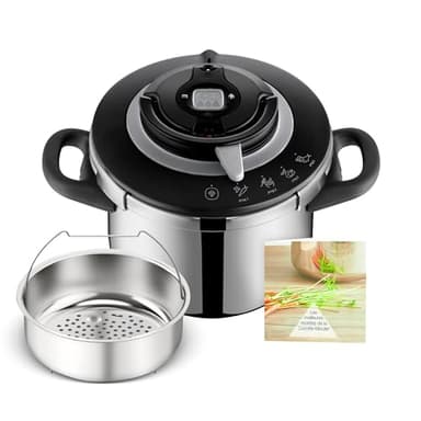 SEB Clipso+ CHEF 6L, Cocotte-minute, 4-6 personnes, Induction, 4programmes de cuisson, Cuisson rapide, Ouverture et fermeture du couvercle d'une seule main, P4550700