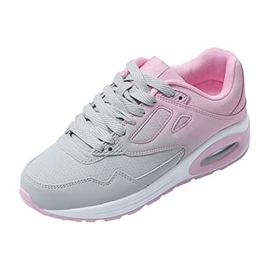 JOMIX Chaussures de Sport Running Basket Femme Chaussures de Marche Sport Baskets Gymnasium Tennis Sneakers pour Femme (Gris Rose, 39)