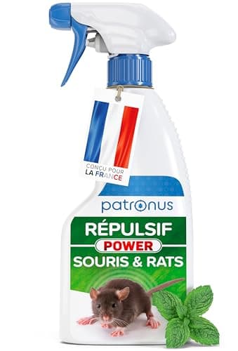 Patronus Répulsif Anti Souris & Anti Rat [250ml] – Usage Intérieur & Extérieur, Non Tachant – Éloigne les rongeurs avec la Menthe Poivrée ultra Concentrée – Anti Souris et Rats Puissant