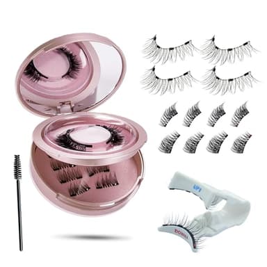 Faux cils magnétiques sans eyeliner, poses en bande et demi-cils avec applicateur, sans colle, coffret cadeau