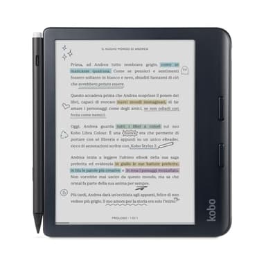 Kobo Libra Colour avec Kobo Stylus 2 | liseuse | écran couleur antireflet et encre Kaleido™ 3.7 | mode sombre | livres audio | étanche (noir)