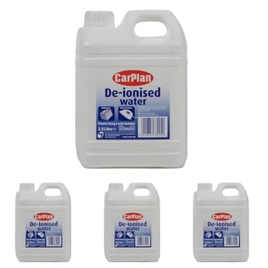 CarPlan Eau Déionisée, Batteries et Fers à Vapeur, 2,5 L (Lot de 4)