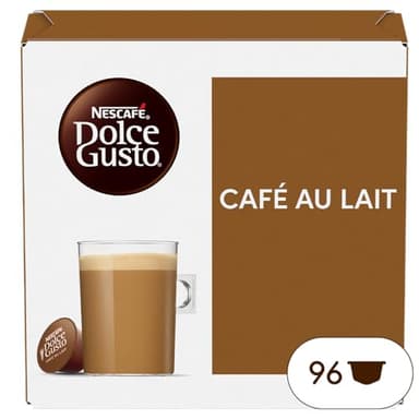 Nescafé Dolce Gusto Café au Lait - Café - 96 Capsules (Pack de 6 boîtes x 16)