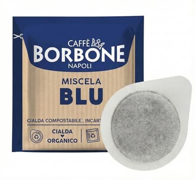 Caffè Borbone Dosette Compostable, Emballage Recyclable, Mélange Bleu - 100 Dosettes de Café - Système ESE
