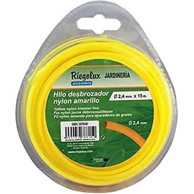 RIEGOLUX 107636 Fil de débroussailleuse en Nylon Rond Jaune 2,4 mm x 15 m