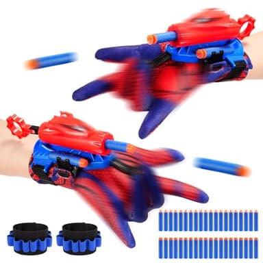 Braxel Jouet Garcon 3 4 5 6 7 Ans, Lot de 2 Lance Toile Jouet Enfant 3-10 Ans Garçon Cadeau Garcon Fille 3-12 Ans Gants Deguisement Enfant Cadeau Paques Jeux Exterieur Enfants