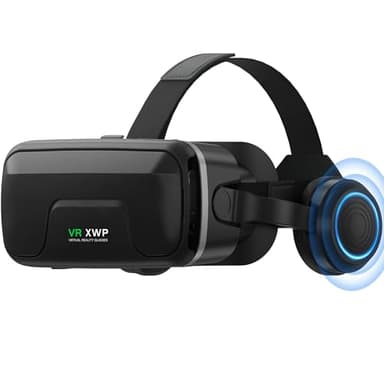 XWP Casque VR 3D avec Écouteurs, Lunettes De Réalité Virtuelle (VR) avec Lentilles HD pour Smartphone, pour 3D Jeux Et Films Jouet, Compatible iPhone&Android (4,7–7,2"), Cadeau pour Amis Et Famille
