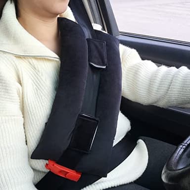 HapiPoppy Pacemaker Oreiller Chimio Port Oreillers pour Ceinture de sécurité Protection Bypass Cœur Ouvert Chirurgie Récupération Cadeaux Mastectomie Cancer du Sein Coussin Femme Noir