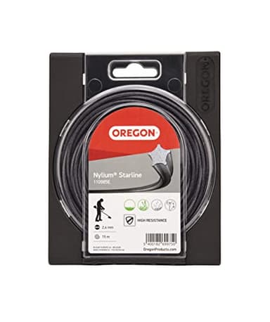 Fil en étoile Oregon Nylium pour coupe-bordures et débroussailleuses, cinq arêtes de coupe pour une finition propre, nylon professionnel, convient aux débroussailleuses à essence, 2,4mm-15m (‎110985E)