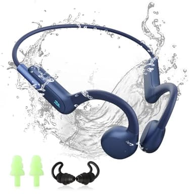 Casque Conduction Osseuse Natation Bluetooth 5.3, Écouteurs Piscine Étanches IPX8 avec MP3 32Go, Casque Sport Sans Fil Waterproof pour Course à Pied, Cyclisme, Nage, avec Micro, 8h Autonomie