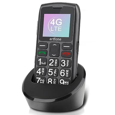 artfone Téléphone Portable Senior Débloqué avec Grandes Touches, Bouton SOS, Haut Volume, 1800mAh Batterie, Radio FM, Station de Charge, 4G Telephone Portable pour Personnes âgées C1 LTE Senior