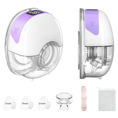 HyAdierTech Tire Lait Main Libre Portatif, Tire-Lait Électrique Sans Fil, Extracteur de Lait Rechargeable pour l'allaitement, 4 Modes et 12 Niveaux, Affichage LED, Sans BPA, Silencieux (violet)