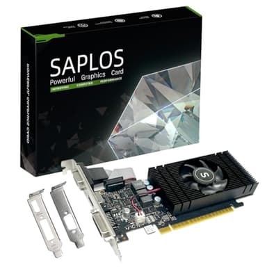 SAPLOS GTX 750 Ti Carte Graphique 4 Go 128 Bits DDR3, HDMI, VGA, DVI, Low Profile Carte Video PC, GPU, PCI Express x16, DirectX 12