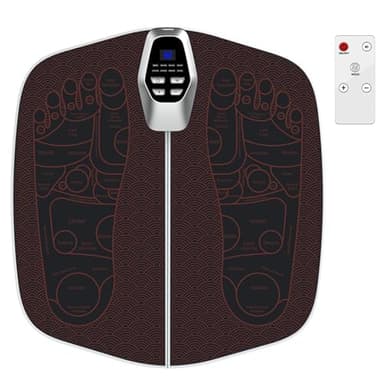 EMS Appareil de massage des pieds électrique portable avec télécommande, 8 modes et 32 intensités, tapis de massage pour pieds, circulation sanguine