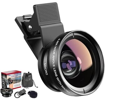 SagTuol Objectif Telephone Portable universels, 2 en 1 Objectif pour téléphone, Macro 12,5 x, Objectif Grand Angle 0,45x, Macro Lens, pour la Plupart des Smartphones (M-0.45X)