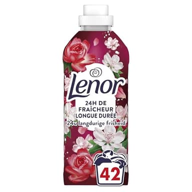Lenor Adoucissant 42 Lavages, Parfum Jasmin et Rose de Mai, 24H De Fraîcheur Relaxante, Avec Une Touche D’Huiles Essentielles, Testé Dermatologiquement