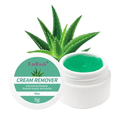 FADLASH Crème Dissolvante Colle Pour Extensions de Cils Etrait Doux et Rapide Pour des Cils Dissolvant Colle de Cils Anti-allergique et Inodore 5g Cream Lash Remover (Aloe Vera)