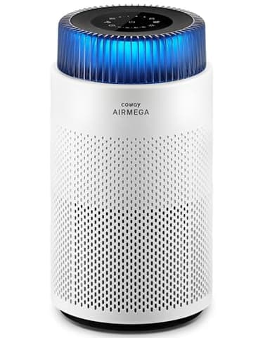 COWAY Purificateur d’air pour chambre, ultra silencieux 20 dB, système HyperCaptive, élimine 99,999 % des particules jusqu’à 0,01 micron, CADR 244 m³/h, idéal contre allergies et pollens – AIRMEGA 100