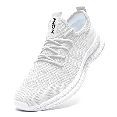 Tvtaop Chaussures de Sport Running Femme Sneakers Fitness Basket Tennis Légères Respirante Outdoor Training,Blanc 39 EU