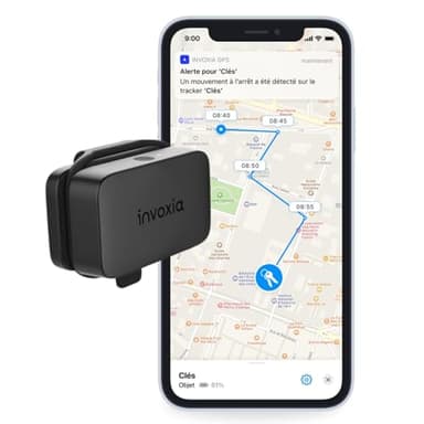 Invoxia Mini Tracker GPS - Traceur GPS étanche avec Alertes Antivol en Temps Réel- Jusqu’à 3 Mois d’Autonomie- Abonnement 1 Ans Inclus - Petit et Léger- Antivol Clé Bateau Matériel Photo