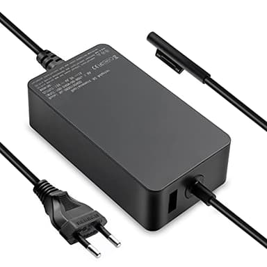 Chargeur Surface Pro, 65W 15V 4A Chargeur pour Microsoft Surface Pro 8/7/6/5/4/3/X, Surface Laptop 4/3/2/1, Surface Book 1/2 & Surface Go 1/2, Tablette Windows 1796 1800 avec Port USB