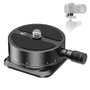 NEEWER Plateau panoramique Rapide, tête panoramique 360°, Adaptateur de Montage pour trépied d'appareil Photo avec Base de Type Arca et vis 1/4" pour DSLR,Charge maximale 11lb/5kg, QRP-6