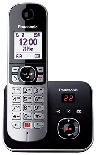 Panasonic KX-TG6861JTB Téléphone Numérique Sans Fil Avec Messagerie, Base et Récepteur Unique, Identifiant d'Appel, Verrouillage d'Appel et Automatique, Écran