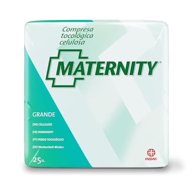 Indasec Maternity Serviette Cellulose Anatomique Pack de 25