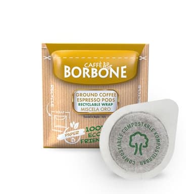 Caffè Borbone Dosette Compostable, Emballage Recyclable, Mélange de Café Or - 150 Dosettes de Café - Système ESE