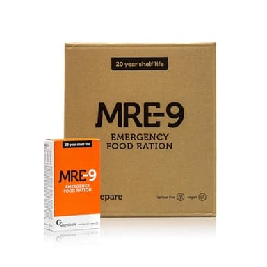 Allprepare MRE-9 | Ration d'urgence de 24 Jours | Durée de Conservation de 20 Ans | Vitamines supplémentaires | 24x500g Alimentation d'urgence