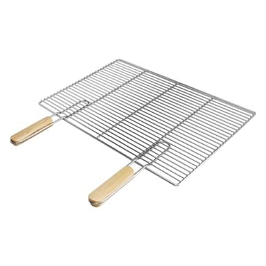 ECD Germany Grille de Barbecue en Acier Inoxydable, 60 x 40 cm, avec Poignées Amovibles, Rectangulaire, Robuste & Inoxydable, Résistant aux Intempéries, Accessoires pour Cheminées de Barbecue