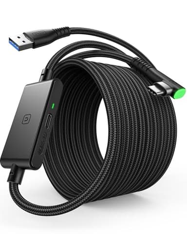 INIU Câble Link 5m, Compatible avec Meta Oculus Quest 3s Quest 3 2 1 Quest Pro, Pico 4 Accessoire et PC Steam VR, Câble de liaison USB 3.0 haute vitesse de transfert de données USB C