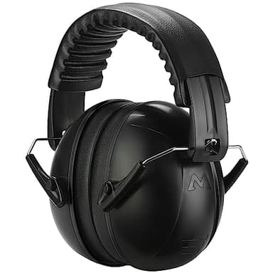 ProCase Casque Anti Bruit Pliable Réglable Confortable, avec Une Atténuation de SNR 34dB, Serre-tête Souple pour Milieu Bruyant ou Stressant, pour Adulte Enfant- Tout Noir
