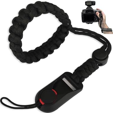 YUNYU Sangle de poignet pour appareil photo - Sangle à libération rapide - Noir - Réglable - Pour appareil photo reflex numérique/sans miroir, Noir , taille unique