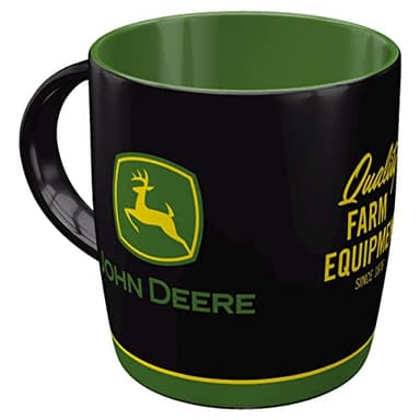 Nostalgic-Art Tasse à café, 330 ml, John Deere – Logo Black – Idée de cadeau pour fans de tracteurs, Mug en céramique, Design vintage