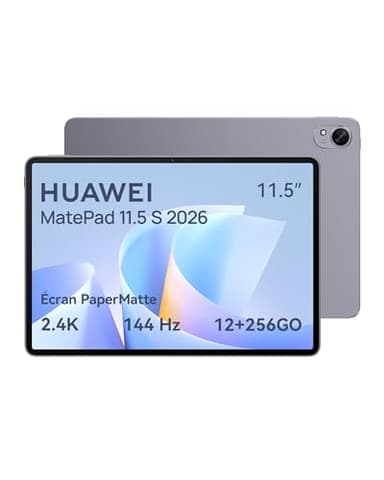 HUAWEI MatePad 11.5 S 2026 Tablette 2.8K, 144Hz Écran PaperMatte Haute définition, 12+256GO, 8800 mAh Batterie, 40W Supercharge, WiFi 6+, Bluetooth 5.2, Notes, GoPaint, Garantie de 30 Mois