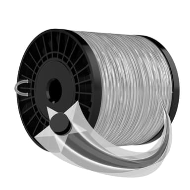 Forever Speed Fil de débroussailleuse universel en nylon résistant 2,4 mm x 100 m Motif étoile Gris foncé 100 m