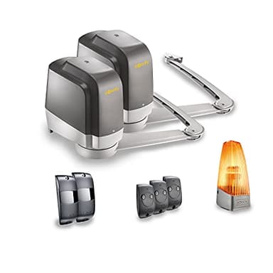 Somfy 1241430 - Pack de motorisation pour Portail battant Lockyvia Line | avec 3 télécommandes Keytis, 1 feu Orange et 1 Jeu de cellules photoélectriques | Compatible app Tahoma