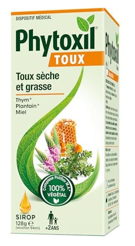 PHYTOXIL TOUX - Sirop 94 ml - Dispositif médical - Soulage la toux sèche et la toux grasse - Thym, Plantain, Miel - Une gamme adpatée à toute la famille à partir de 2 ans