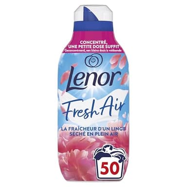 Lenor Fresh Air Adoucissant 50 Lavages, Parfum Jardins en Fleurs, Protection Anti-Odeurs, Fraîcheur Ultra Concentrée