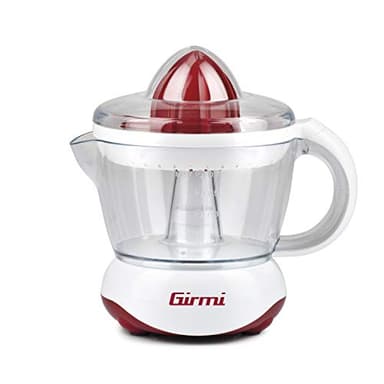 Girmi SR02 Presse-agrumes électrique, 25 W, Double rotation, Capacité 700 ml, Double cône de pressage petit et grand, Rouge-Blanc