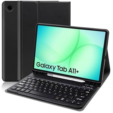 AGARELE pour Samsung Galaxy Tab A11+ Plus 11 Pouces 2025 / Tab A9+ Plus 11 Pouces 2023 Étui avec Clavier Détachable (Noir)